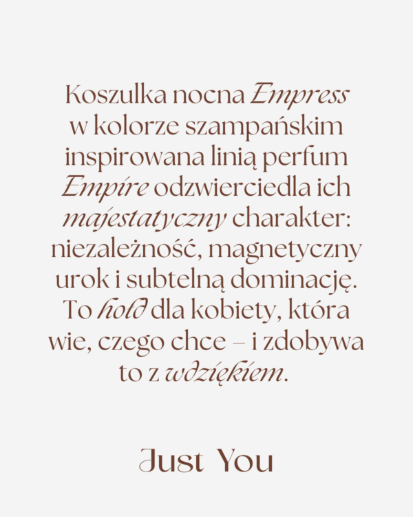 Just You Opisy jedwabna koszulka Empress